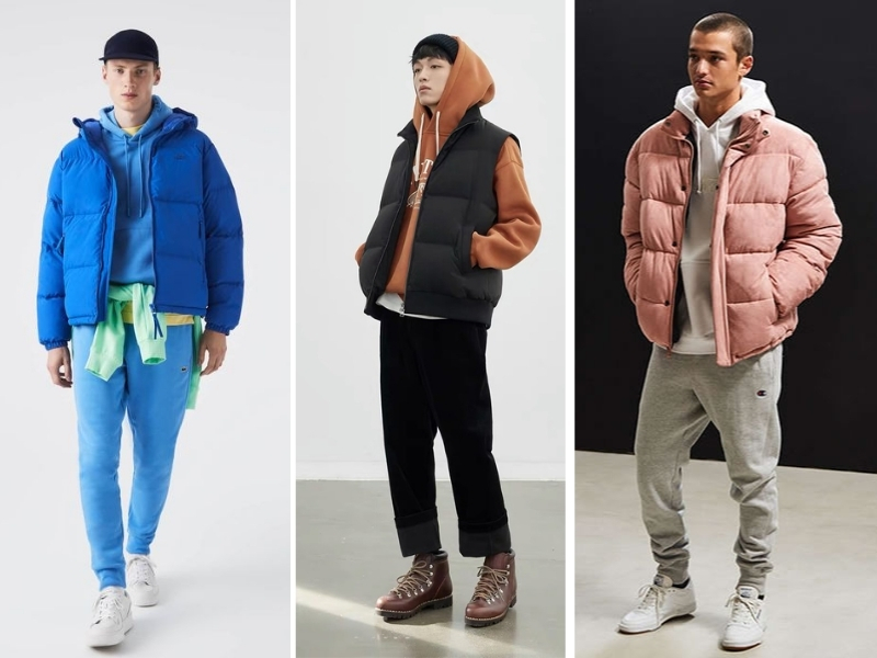Phối đồ cho nam 1m8 với áo phao