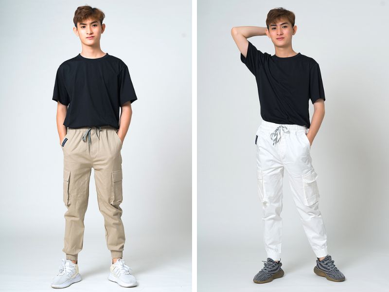 Phối cùng với quần jogger cho nam gầy thấp