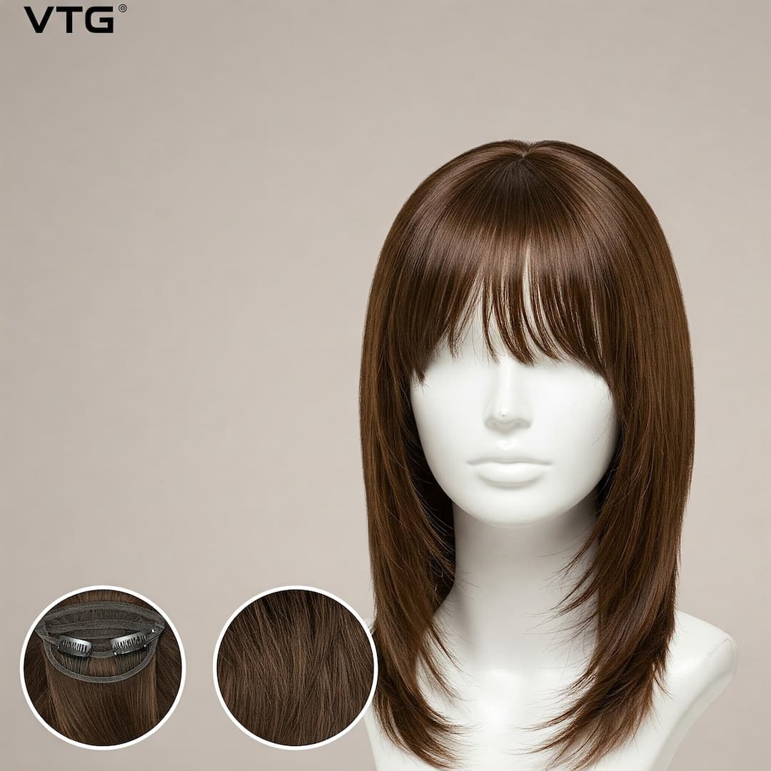 Tóc mái giả giúp thay đổi kiểu tóc mới nhanh chóng (Nguồn: VTG Hair)