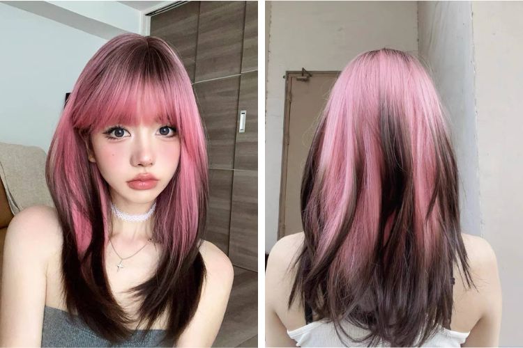 tóc giả màu hồng
