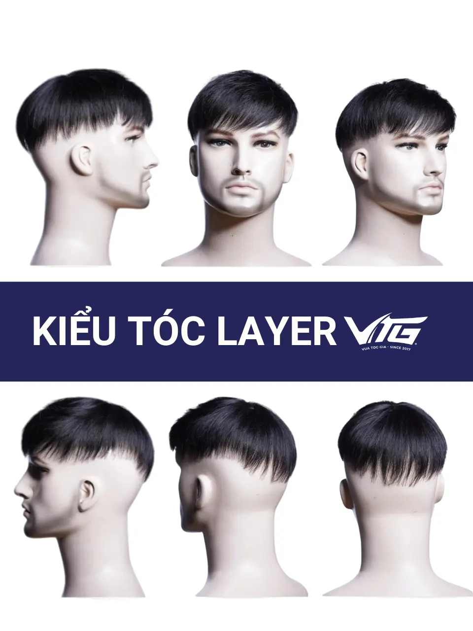 Tóc giả layer nam được cắt thành nhiều tầng có độ dài chuyển tiếp nhằm duy trì độ phồng tự nhiên
