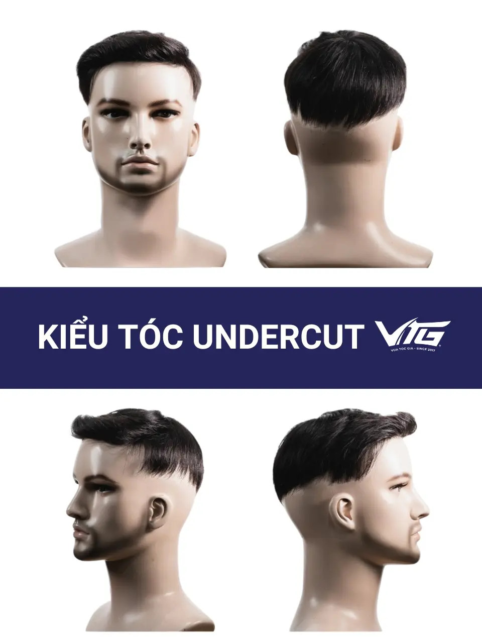 Kiểu tóc giả Undercut nam yêu cầu xử lý độ dài hai bên và phần đỉnh theo cấu trúc đế tóc