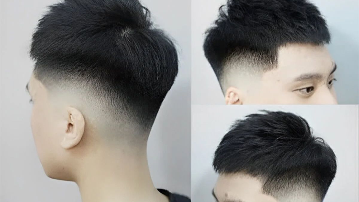 Thao tác tỉa so le mũi kéo giúp tạo độ phồng và giấu viền màng đế